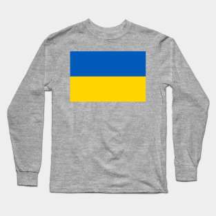 Flag Of Ukraine Long Sleeve T-Shirt - Flag of Ukraine by retrofuturistic